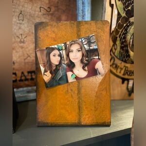 Industrial Modern Magnetic Patina Metal Frame with 2 magnets. Rectangle